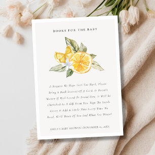 Minimale Botanische Bücher für Lemon für Babydusch Begleitkarte
