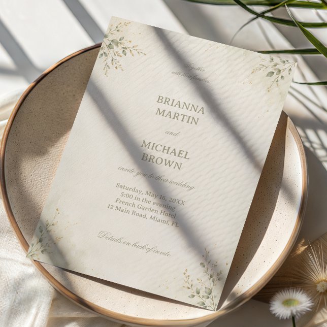 Minimale botanische Eleganz Einladung (Von Creator hochgeladen)