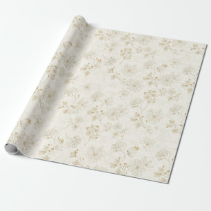 Minimale botanische Line-Art-Muster (2) Geschenkpapier