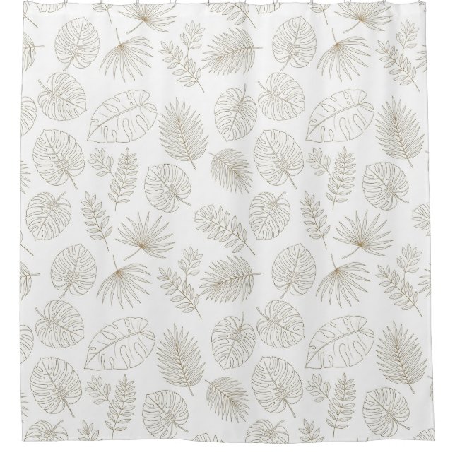 Minimale botanische Line-Art-Muster (5) Duschvorhang (Vorderseite)