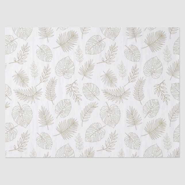 Minimale botanische Line-Art-Muster (6) Seidenpapier (Vorderseite)