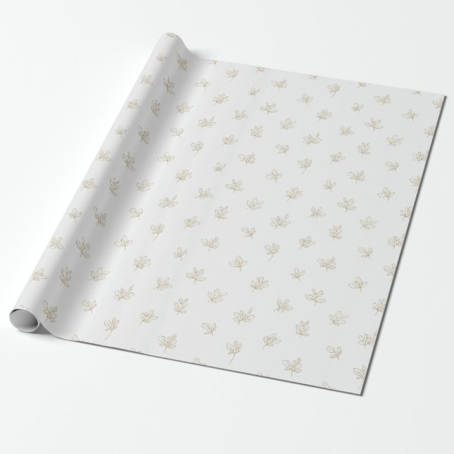 Minimale botanische Line-Art-Muster (7) Geschenkpapier (Ungerollt)