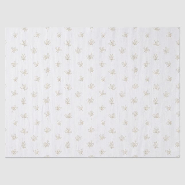 Minimale botanische Line-Art-Muster (7) Seidenpapier (Vorderseite)
