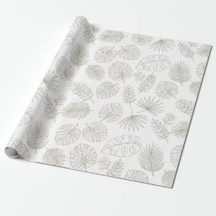 Minimale botanische Linienkunst-Muster (5) Geschenkpapier