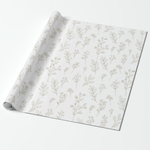Minimale botanische Linienkunst-Muster (9) Geschenkpapier