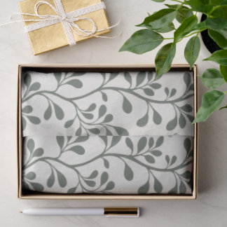 Minimale botanische Paisley Waltz grüne Silhouette Seidenpapier
