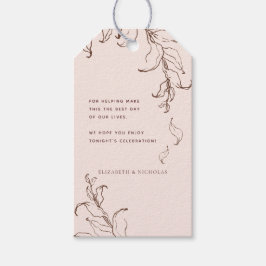 Minimale Botanische Terracotta Hochzeit Vielen Dan Geschenkanhänger