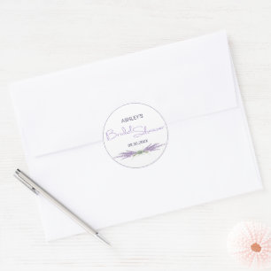 Minimale Brautparty-Lavendel-Kräuter-Blumensträuße Runder Aufkleber