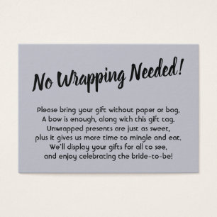 Minimale Bridal No Wrap Dusche Blue Geschenkkarte