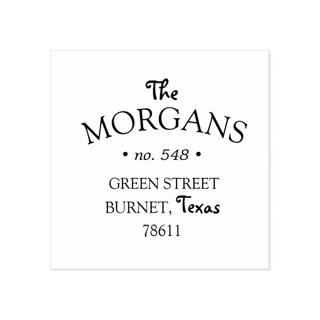 minimale Briefmarke der dekorativen Skriptschrift- Gummistempel (Prägung)