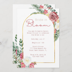 Minimale Brille im blutblutblütendem Brautparty Einladung