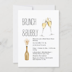 Minimale Brunch- und Sekt-Einladung Einladung