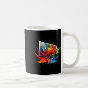 Minimale bunte Farbspritzer Basketball Kaffeetasse