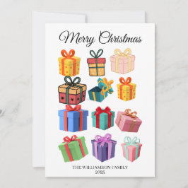 Minimale bunte Geschenke Feiertagskarte