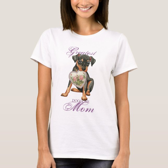 Minimale Button-Herz-Mama T-Shirt (Vorderseite)
