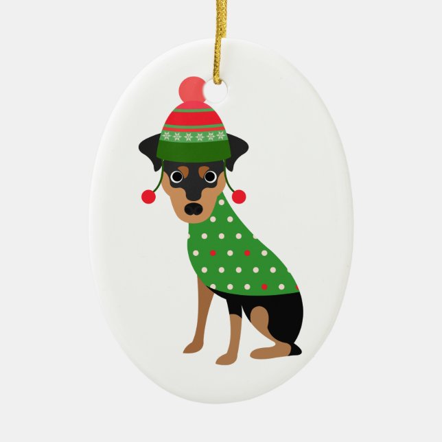 Minimale Button-Weihnachtsverzierung Keramik Ornament (Vorne)
