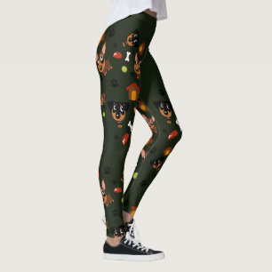 Minimale Buttonüberall Miniaturpinscher-Leggings Leggings