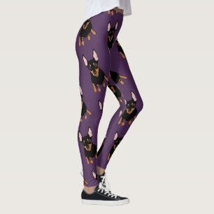 Minimale Buttonüberall Miniaturpinscher-Leggings Leggings