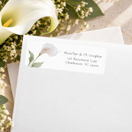 Minimale Calla-Lilien-Hochzeit-Rücksendeadresse