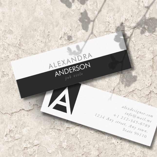 Minimale Chic Beruflich Monogram Mini Visitenkarte (Chic Professional Monogram Minimal Mini Business Card)