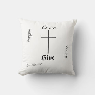 Minimale christliche Kreuz-Typografie | Liebe Verz Kissen