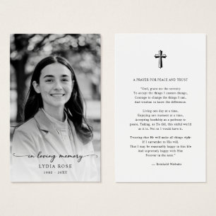 Minimale Cross-Beerdigung Gedenkkarte Foto