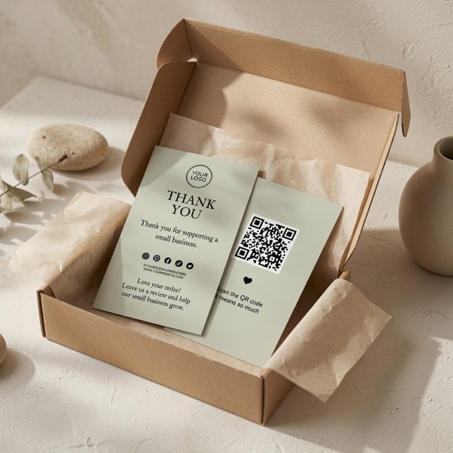 Minimale Dankeschön-Einlegekarte mit QR-Code  Begleitkarte (Von Creator hochgeladen)
