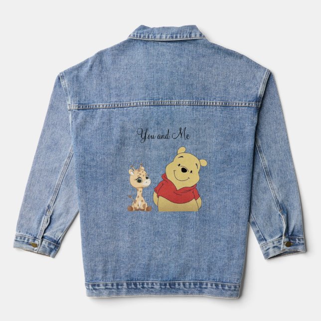 Minimale Denimjacke mit Tiermotiv Jeansjacke (Rückseite)