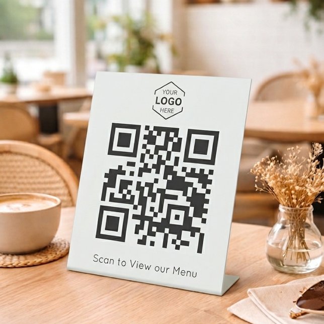 Minimale digitale Speisekarte QR-Code scannen Sockelschild (Von Creator hochgeladen)