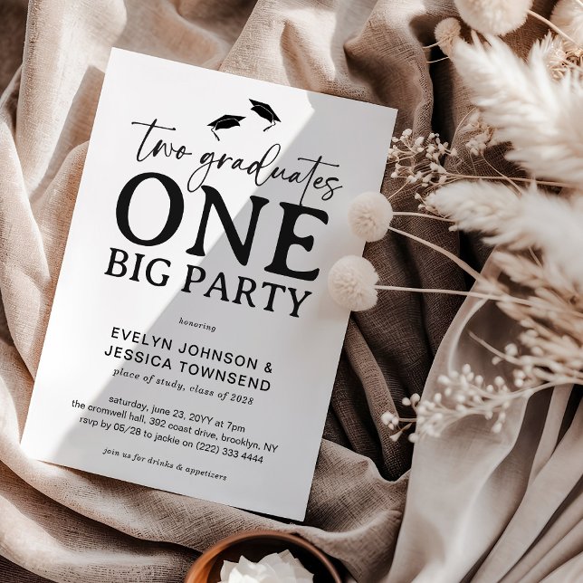 Minimale Doppel-Abschlussfeier Einladung (Von Creator hochgeladen)