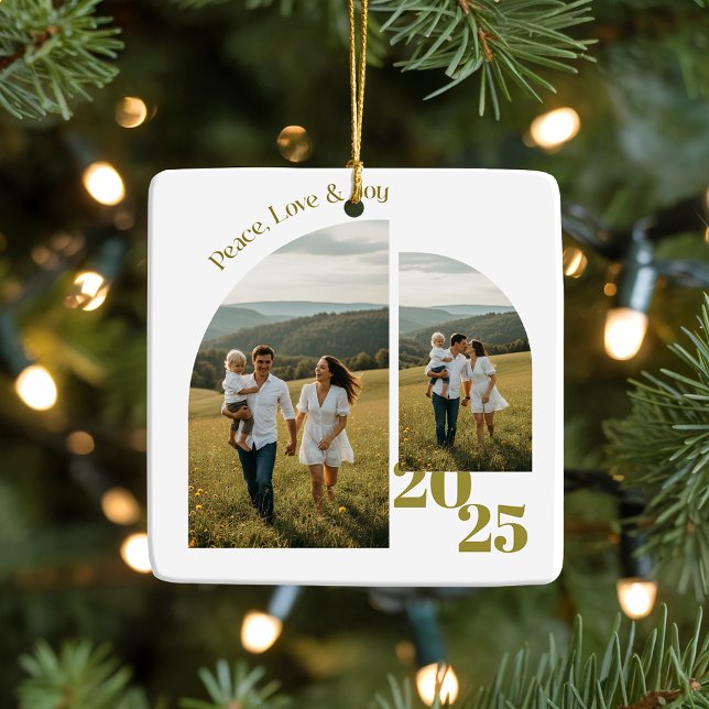 Minimale doppelseitige Bogenförmige Zwei-Foto-  Keramikornament (Von Creator hochgeladen)
