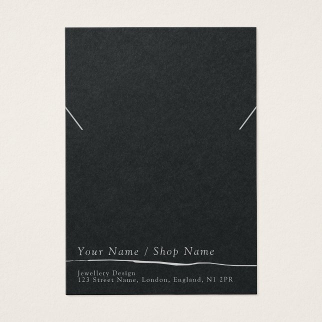 Minimale dunkelgraue Halskette/Armband-Grafikkarte (Vorderseite)