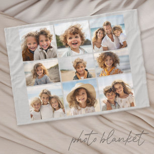 Minimale einfache Fotocollage mit 9 Fotos Fleecedecke