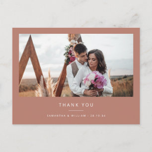 Minimale einfache Hochzeit Dankeschön Foto Postkarte