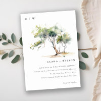 Minimale einfache Hochzeit mit Botanischem Baum