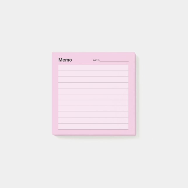 Minimale einfache Memo-Linie Post-it Klebezettel (Vorderseite)