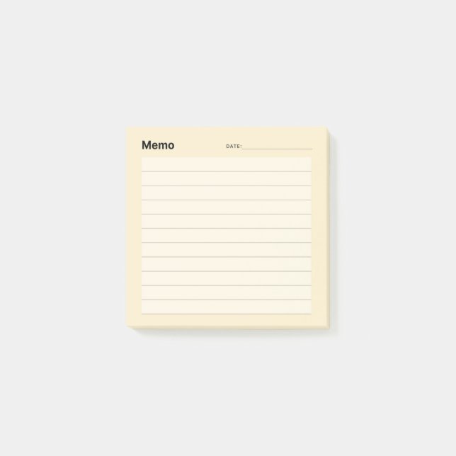 Minimale einfache Memo-Linie Post-it Klebezettel (Vorderseite)