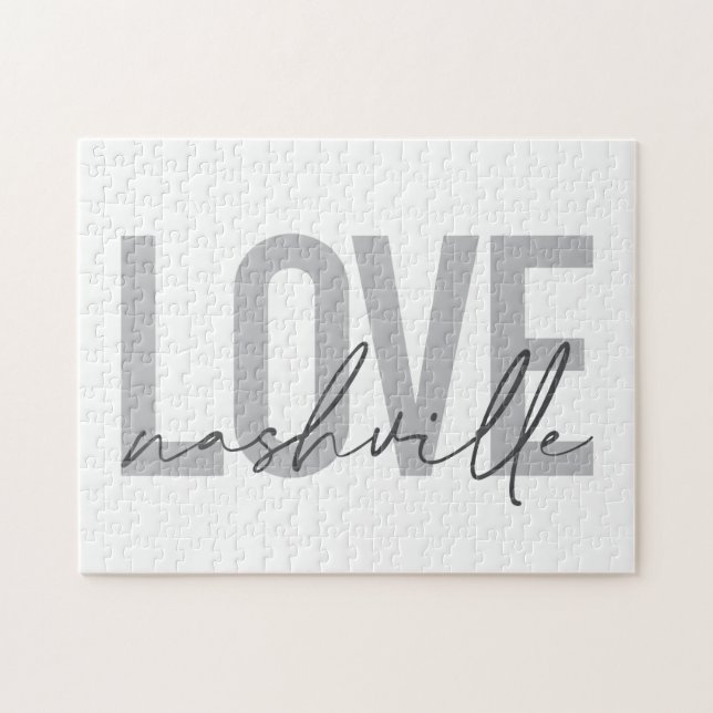 Minimale, einfache, moderne coole Design-Liebe Nas Puzzle (Horizontal)