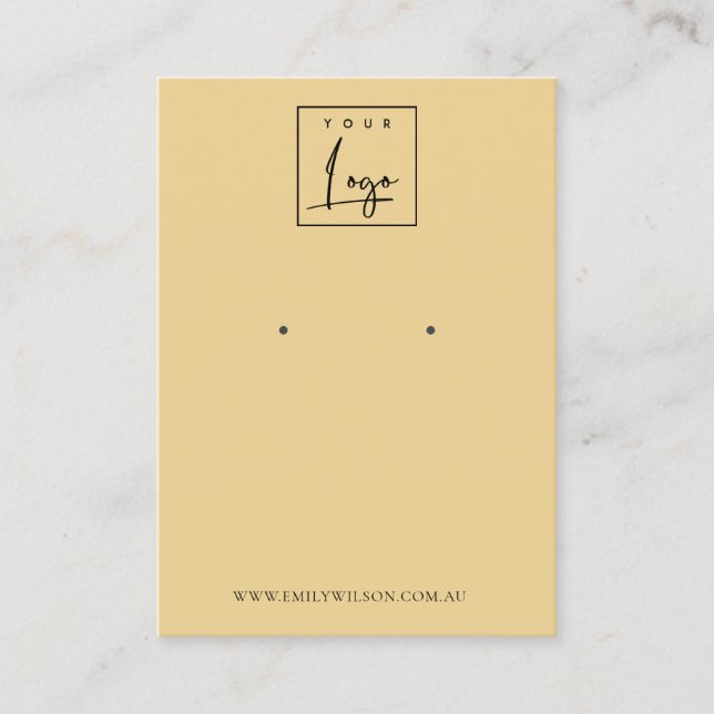 Minimale einfache Ockergelbe Ohrwurzel-Ohrring-Anz Visitenkarte (Vorderseite)