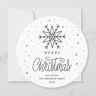 Minimale einfache Schneeflocken-Weihnachtskarte Feiertagskarte