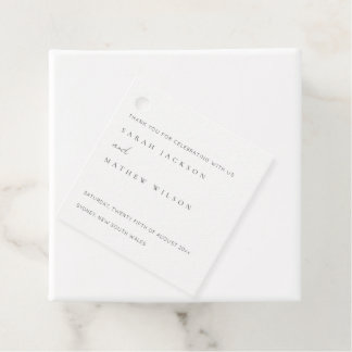 Minimale einfache Schwarz-Weiß-Typografie-Hochzeit Geschenkanhänger