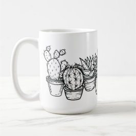 Minimale eingetopfte Kakteen – Botanik in schwarze Kaffeetasse
