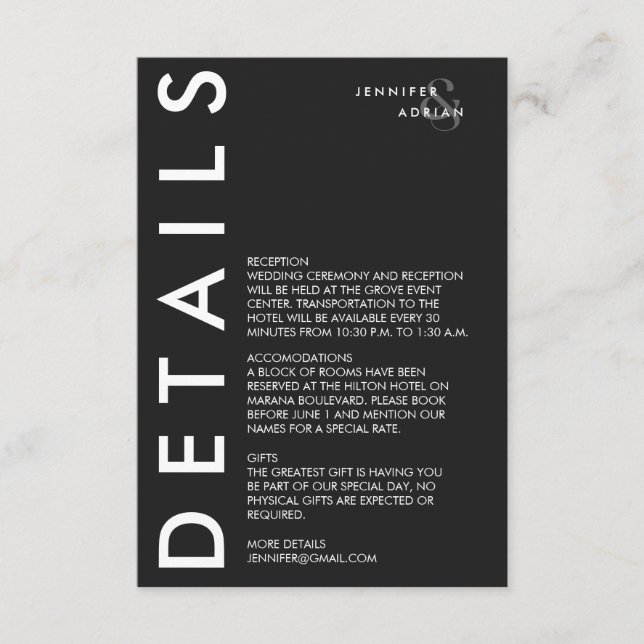 Minimale Einladung zur Hochzeit (Vorderseite)