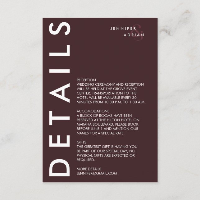 Minimale Einladung zur Hochzeit (Vorderseite)