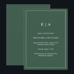 Minimale Einmalgramm Wald-Grüne Hochzeit Einladung<br><div class="desc">Minimale Einmalgramm Wald-Grüne Hochzeit</div>