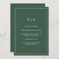 Minimale Einmalgramm Wald-Grüne Hochzeit