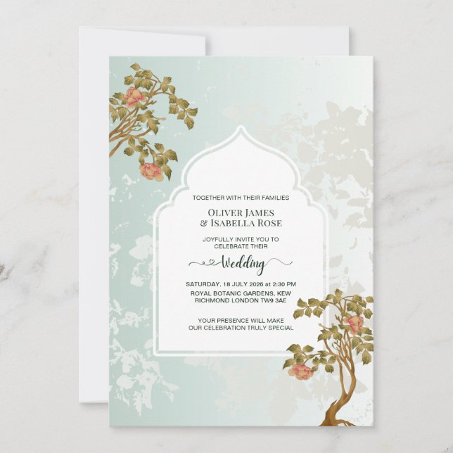Minimale Elegance Hochzeit Einladung | pearlescent (Vorderseite)
