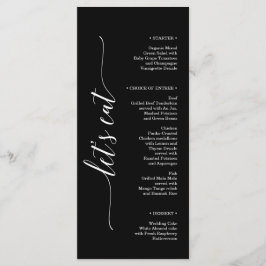 Minimale Elegance Wedding Brautparty Menu Menükarte