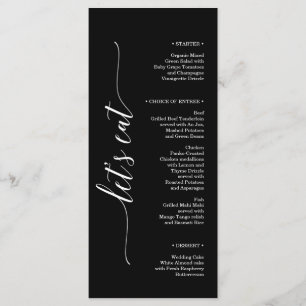 Minimale Elegance Wedding Brautparty Menu Menükarte