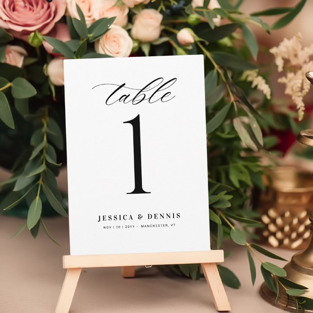 Minimale Elegant Calligraphy Script-Tischnummer (Von Creator hochgeladen)